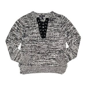 LIMITED TOO Girl's Black And White Long Sleeve Sweater Medium 10/12